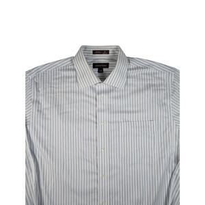 Nordstrom Men's Shirt Smartcare Cotton Traditional Fit Blue White Stripe 17/35